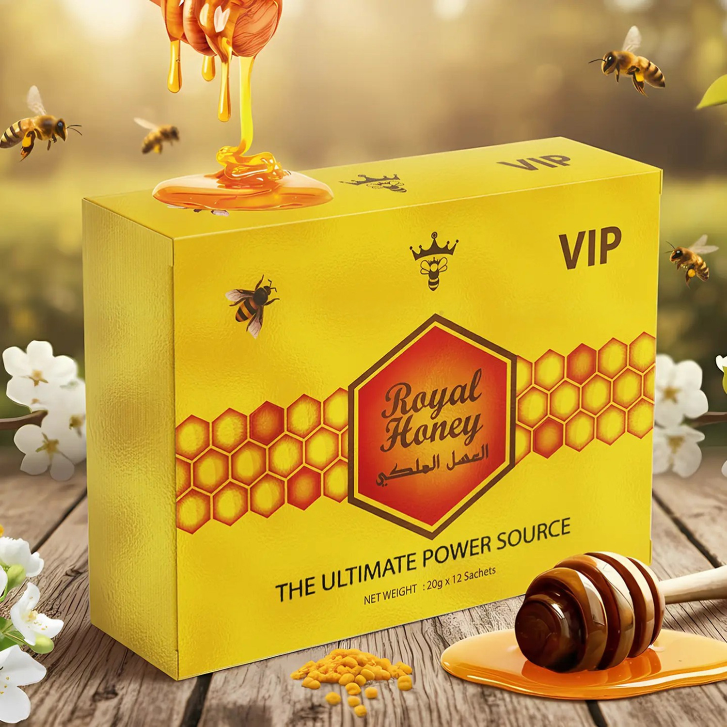 Royal Honey Large Gold Box - 12 Sachets (Large Box)