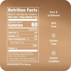 Alternative view of Honey In The Raw Pure Unfiltered Raw Honey, 16oz