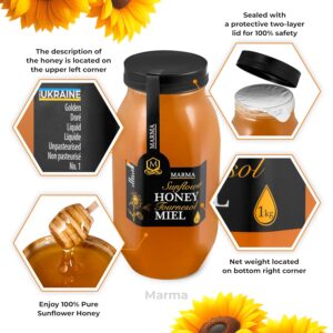 Alternative view of Sunflower Honey Unpasteurized & Fully Crystallized, 35.2oz